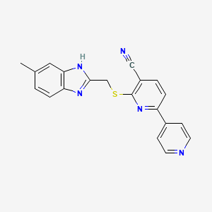 molecular formula C20H15N5S B2374314 6-{[(5-methyl-1H-1,3-benzodiazol-2-yl)methyl]sulfanyl}-[2,4'-bipyridine]-5-carbonitrile CAS No. 723747-86-2