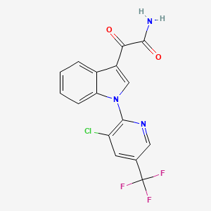 molecular formula C16H9ClF3N3O2 B2374331 2-{1-[3-chloro-5-(trifluoromethyl)-2-pyridinyl]-1H-indol-3-yl}-2-oxoacetamide CAS No. 338409-90-8