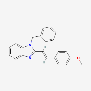 molecular formula C23H20N2O B2374357 1-benzyl-2-[(E)-2-(4-methoxyphenyl)ethenyl]-1H-1,3-benzodiazole CAS No. 637754-16-6