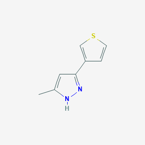 molecular formula C8H8N2S B2374359 5-methyl-3-(3-thienyl)-1H-pyrazole CAS No. 3196-01-8