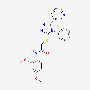molecular formula C23H21N5O3S B2374367 N-(2,4-dimethoxyphenyl)-2-{[4-phenyl-5-(pyridin-3-yl)-4H-1,2,4-triazol-3-yl]sulfanyl}acetamide CAS No. 483308-26-5