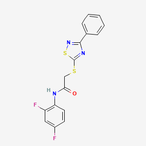 molecular formula C16H11F2N3OS2 B2374377 N-(2,4-difluorophenyl)-2-[(3-phenyl-1,2,4-thiadiazol-5-yl)sulfanyl]acetamide CAS No. 864856-07-5