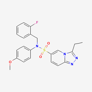 molecular formula C22H21FN4O3S B2374380 3-ethyl-N-[(2-fluorophenyl)methyl]-N-(4-methoxyphenyl)-[1,2,4]triazolo[4,3-a]pyridine-6-sulfonamide CAS No. 1251653-68-5