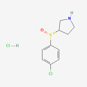 molecular formula C10H13Cl2NOS B2374385 (3S)-3-((4-Chlorophenyl)sulfinyl)pyrrolidine hydrochloride CAS No. 1354025-44-7