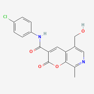 molecular formula C17H13ClN2O4 B2374397 N-(4-chlorophenyl)-5-(hydroxymethyl)-8-methyl-2-oxo-2H-pyrano[2,3-c]pyridine-3-carboxamide CAS No. 443117-10-0