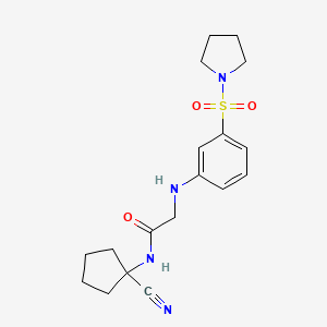 molecular formula C18H24N4O3S B2374399 N-(1-cyanocyclopentyl)-2-{[3-(pyrrolidine-1-sulfonyl)phenyl]amino}acetamide CAS No. 923726-41-4