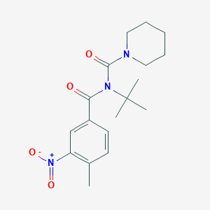 molecular formula C18H25N3O4 B2374405 N-tert-butyl-N-(4-methyl-3-nitrobenzoyl)piperidine-1-carboxamide CAS No. 923692-46-0