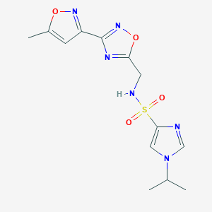 molecular formula C13H16N6O4S B2374409 N-{[3-(5-methyl-1,2-oxazol-3-yl)-1,2,4-oxadiazol-5-yl]methyl}-1-(propan-2-yl)-1H-imidazole-4-sulfonamide CAS No. 2097911-65-2