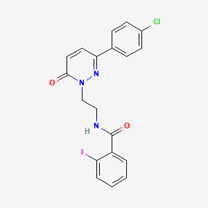 molecular formula C19H15ClIN3O2 B2374426 N-(2-(3-(4-chlorophenyl)-6-oxopyridazin-1(6H)-yl)ethyl)-2-iodobenzamide CAS No. 921578-09-8
