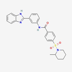 molecular formula C26H26N4O3S B2374442 N-[3-(1H-1,3-benzodiazol-2-yl)phenyl]-4-[(2-methylpiperidin-1-yl)sulfonyl]benzamide CAS No. 683770-03-8