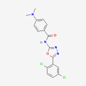 molecular formula C17H14Cl2N4O2 B2374462 N-[5-(2,5-dichlorophenyl)-1,3,4-oxadiazol-2-yl]-4-(dimethylamino)benzamide CAS No. 891139-63-2