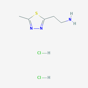 molecular formula C5H11Cl2N3S B2374475 [2-(5-Methyl-1,3,4-thiadiazol-2-yl)ethyl]amine dihydrochloride CAS No. 1609395-22-3