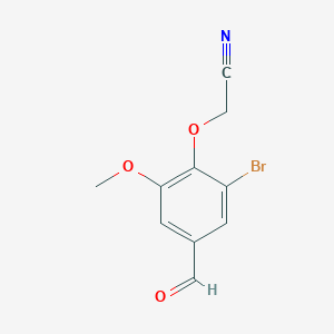 molecular formula C10H8BrNO3 B2374484 2-(2-Bromo-4-formyl-6-methoxyphenoxy)acetonitrile CAS No. 832674-68-7