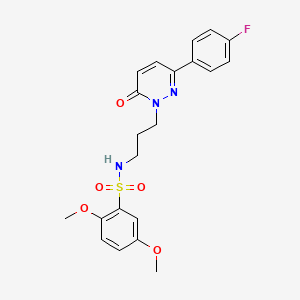 molecular formula C21H22FN3O5S B2374509 N-(3-(3-(4-fluorophenyl)-6-oxopyridazin-1(6H)-yl)propyl)-2,5-dimethoxybenzenesulfonamide CAS No. 1021056-80-3
