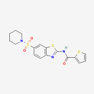 N-(6-piperidin-1-ylsulfonyl-1,3-benzothiazol-2-yl)thiophene-2-carboxamide