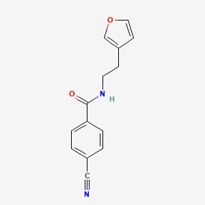 molecular formula C14H12N2O2 B2374523 4-CYANO-N-[2-(FURAN-3-YL)ETHYL]BENZAMIDE CAS No. 1428367-62-7