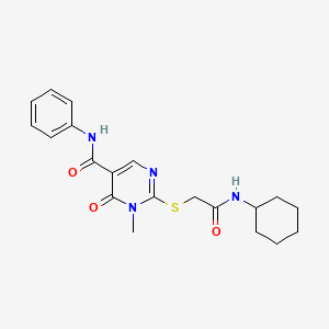 2-[2-(cyclohexylamino)-2-oxoethyl]sulfanyl-1-methyl-6-oxo-N-phenylpyrimidine-5-carboxamide