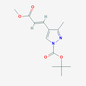 tert-butyl 4-[(1E)-3-methoxy-3-oxoprop-1-en-1-yl]-3-methyl-1H-pyrazole-1-carboxylate