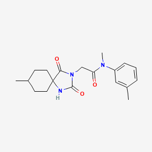 molecular formula C19H25N3O3 B2374537 N-methyl-2-(8-methyl-2,4-dioxo-1,3-diazaspiro[4.5]dec-3-yl)-N-(3-methylphenyl)acetamide CAS No. 1574595-14-4