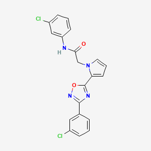 molecular formula C20H14Cl2N4O2 B2374538 N-(3-chlorophenyl)-2-(2-(3-(3-chlorophenyl)-1,2,4-oxadiazol-5-yl)-1H-pyrrol-1-yl)acetamide CAS No. 1260915-14-7