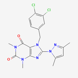 7-[(3,4-Dichlorophenyl)methyl]-8-(3,5-dimethylpyrazol-1-yl)-1,3-dimethylpurine-2,6-dione
