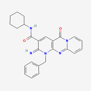 1-benzyl-N-cyclohexyl-2-imino-5-oxo-2,5-dihydro-1H-dipyrido[1,2-a:2',3'-d]pyrimidine-3-carboxamide