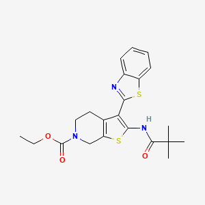ethyl 3-(benzo[d]thiazol-2-yl)-2-pivalamido-4,5-dihydrothieno[2,3-c]pyridine-6(7H)-carboxylate