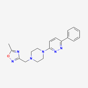 5-Methyl-3-[[4-(6-phenylpyridazin-3-yl)piperazin-1-yl]methyl]-1,2,4-oxadiazole