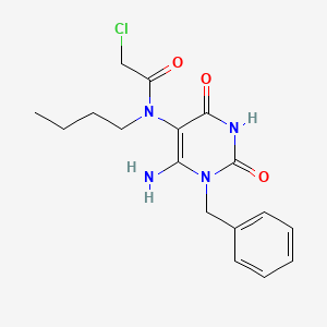 N-(6-amino-1-benzyl-2,4-dioxo-1,2,3,4-tetrahydropyrimidin-5-yl)-N-butyl-2-chloroacetamide