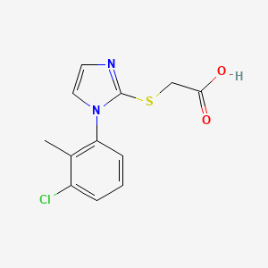 molecular formula C12H11ClN2O2S B2374583 2-{[1-(3-chloro-2-methylphenyl)-1H-imidazol-2-yl]sulfanyl}acetic acid CAS No. 851879-30-6