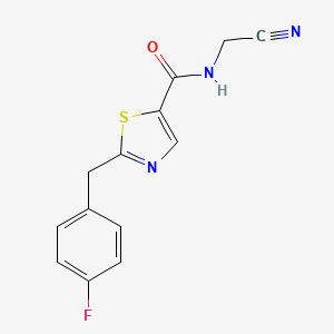 molecular formula C13H10FN3OS B2374595 N-(cyanomethyl)-2-[(4-fluorophenyl)methyl]-1,3-thiazole-5-carboxamide CAS No. 1333518-64-1