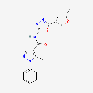 N-(5-(2,5-dimethylfuran-3-yl)-1,3,4-oxadiazol-2-yl)-5-methyl-1-phenyl-1H-pyrazole-4-carboxamide