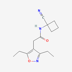 molecular formula C14H19N3O2 B2374610 N-(1-cyanocyclobutyl)-2-(3,5-diethyl-1,2-oxazol-4-yl)acetamide CAS No. 1444865-67-1