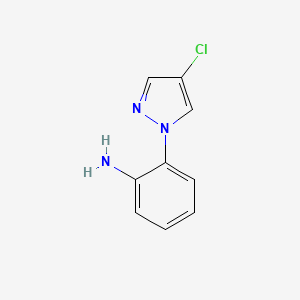 molecular formula C9H8ClN3 B2374620 2-(4-chloro-1H-pyrazol-1-yl)aniline CAS No. 1006467-19-1