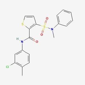 molecular formula C19H17ClN2O3S2 B2374624 N-(3-chloro-4-methylphenyl)-3-[methyl(phenyl)sulfamoyl]thiophene-2-carboxamide CAS No. 1105199-27-6