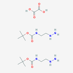 molecular formula C16H36N6O8 B2374636 Tert-butyl N-(2-hydrazinylethyl)carbamate;oxalic acid CAS No. 2408962-51-4