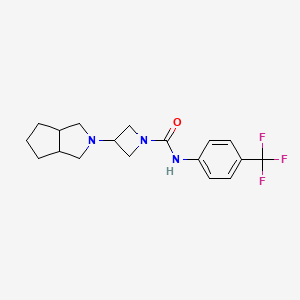 molecular formula C18H22F3N3O B2374641 3-{octahydrocyclopenta[c]pyrrol-2-yl}-N-[4-(trifluoromethyl)phenyl]azetidine-1-carboxamide CAS No. 2415468-33-4