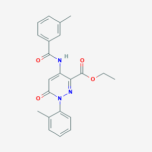 molecular formula C22H21N3O4 B2374648 Ethyl 4-(3-methylbenzamido)-6-oxo-1-(o-tolyl)-1,6-dihydropyridazine-3-carboxylate CAS No. 941915-63-5