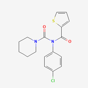 molecular formula C17H17ClN2O2S B2374653 N-(4-chlorophenyl)-N-(thiophene-2-carbonyl)piperidine-1-carboxamide CAS No. 899755-51-2