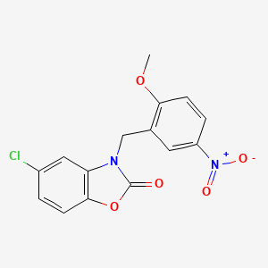 molecular formula C15H11ClN2O5 B2374660 5-chloro-3-(2-methoxy-5-nitrobenzyl)-1,3-benzoxazol-2(3H)-one CAS No. 898796-77-5