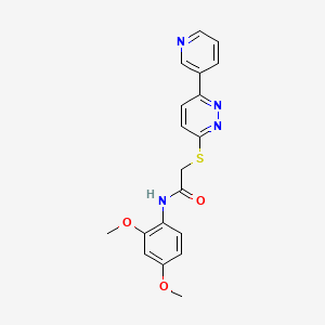 molecular formula C19H18N4O3S B2374682 N-(2,4-dimethoxyphenyl)-2-{[6-(pyridin-3-yl)pyridazin-3-yl]sulfanyl}acetamide CAS No. 872701-87-6