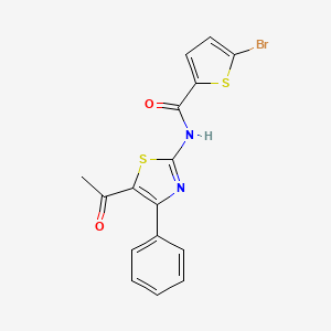 molecular formula C16H11BrN2O2S2 B2374689 N-(5-acetyl-4-phenyl-1,3-thiazol-2-yl)-5-bromothiophene-2-carboxamide CAS No. 391223-55-5