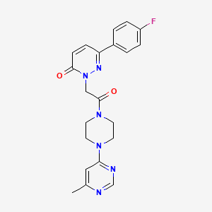 molecular formula C21H21FN6O2 B2374705 6-(4-fluorophenyl)-2-(2-(4-(6-methylpyrimidin-4-yl)piperazin-1-yl)-2-oxoethyl)pyridazin-3(2H)-one CAS No. 1396861-17-8