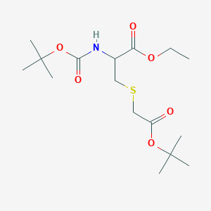 molecular formula C16H29NO6S B2374706 Ethyl 2-[(tert-butoxycarbonyl)amino]-3-{[2-(tert-butoxy)-2-oxoethyl]sulfanyl}propanoate CAS No. 1396968-09-4