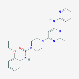 molecular formula C23H27N7O2 B2374729 N-(2-ethoxyphenyl)-4-(2-methyl-6-(pyridin-2-ylamino)pyrimidin-4-yl)piperazine-1-carboxamide CAS No. 1421455-86-8