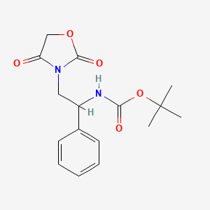 molecular formula C16H20N2O5 B2374741 Tert-butyl (2-(2,4-dioxooxazolidin-3-yl)-1-phenylethyl)carbamate CAS No. 2034207-65-1
