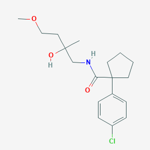 molecular formula C18H26ClNO3 B2374752 1-(4-chlorophenyl)-N-(2-hydroxy-4-methoxy-2-methylbutyl)cyclopentane-1-carboxamide CAS No. 2319807-46-8