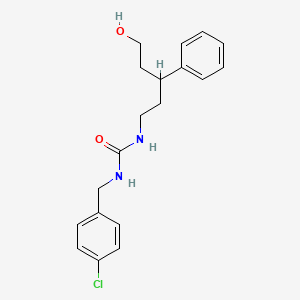 molecular formula C19H23ClN2O2 B2374777 1-[(4-chlorophenyl)methyl]-3-(5-hydroxy-3-phenylpentyl)urea CAS No. 1790195-85-5