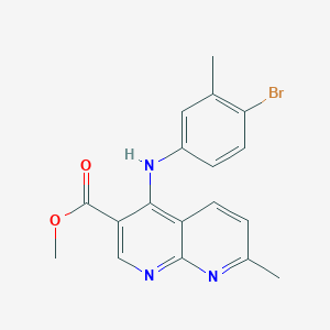 molecular formula C18H16BrN3O2 B2374778 Methyl 4-[(4-bromo-3-methylphenyl)amino]-7-methyl-1,8-naphthyridine-3-carboxylate CAS No. 1251682-35-5