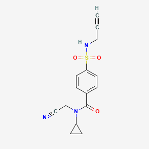molecular formula C15H15N3O3S B2374790 N-(cyanomethyl)-N-cyclopropyl-4-[(prop-2-yn-1-yl)sulfamoyl]benzamide CAS No. 1252181-08-0